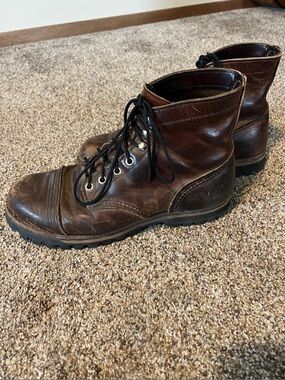 Red Wing Iron Rangers Men's Brown Leather Boots with Irish Setter Rugged Outsole